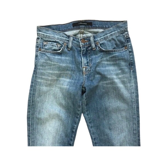 J Brand Bliss Ankle Zip Medium Wash Denim Blue Jeans Skinny Pants Mid Rise Sz 25 - Picture 2 of 9